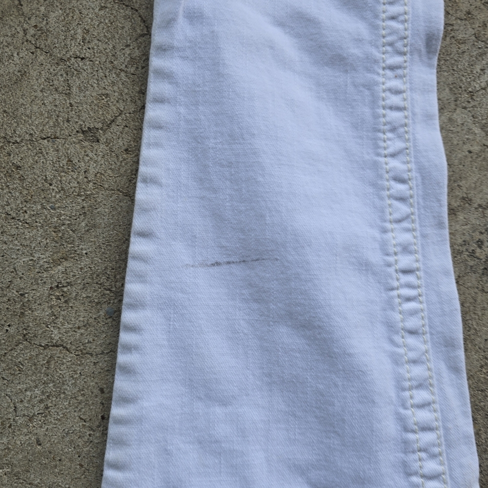 y2k miss me flap pocket white flare Low-Rise jeans bling 25 Flawed - Picture 4 of 9